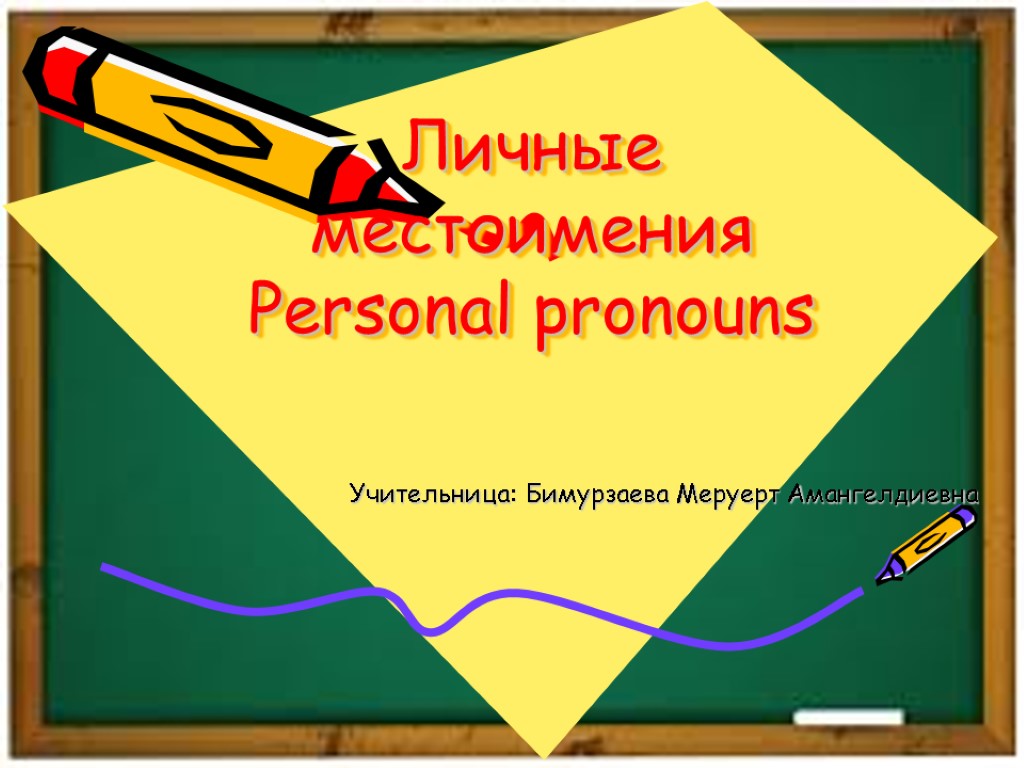Личные местоимения Personal pronouns Учительница: Бимурзаева Меруерт Амангелдиевна